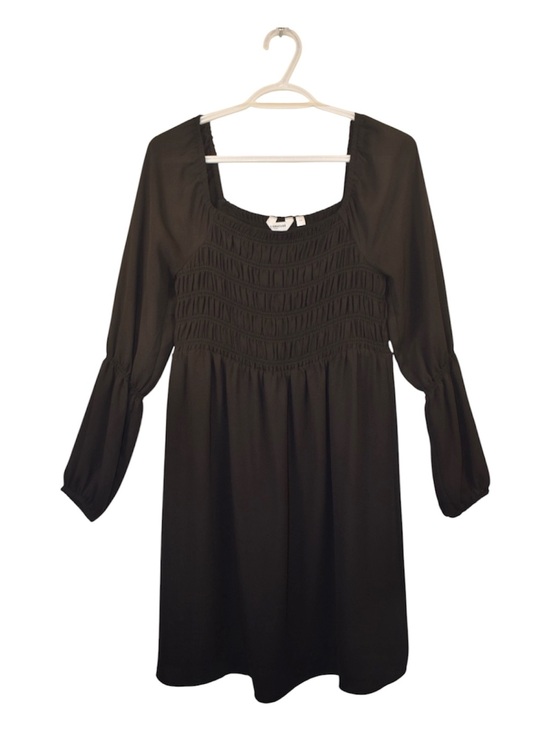 Reitmans Dresses & Skirts - Reitmans Black Smocked Square Neck Long Sleeve Dress
